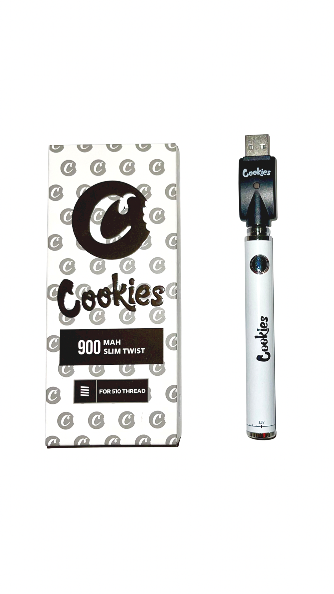510 Thread Battery - Cookies Slim Twist 510 Vape Battery 900mAh