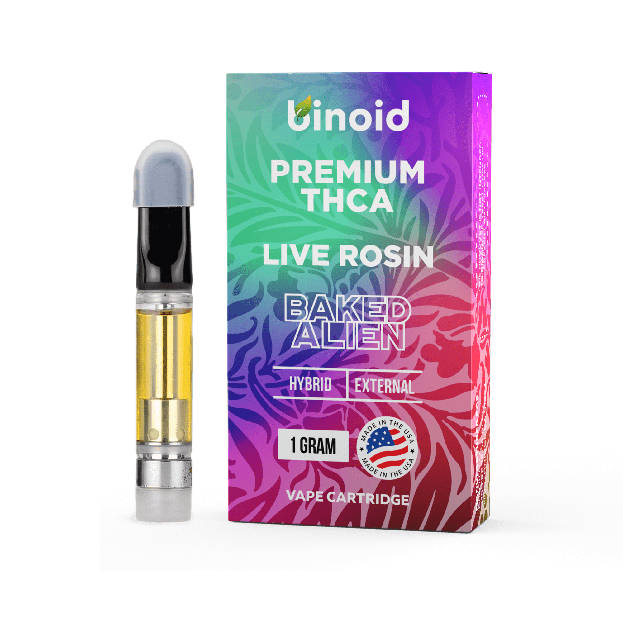 THC Vape Cartridge - Binoid Premium THCA Live Rosin Carts 1g 80%THCA